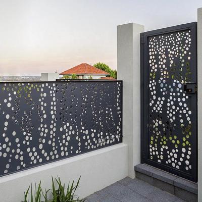 China Easily Assembled Custom Laser Cut Basic Track Design Aluminum Laser Cut Perforated Screen Fence Panel for sale