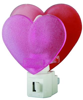 China Romantic Heart Led Night Light Pointed Red Heart Lamp for sale