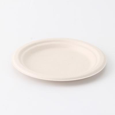 China Wholesale Disposable Disposable Disposable Dishes Sugarcane Bagasse Material Round Tray Degradable Classical White Plates for sale