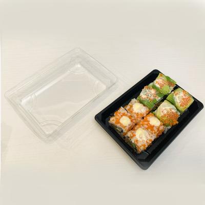 China Custom Biodegradable Food Clear Boxes Plastic Food Sushi PP PS Container for sale