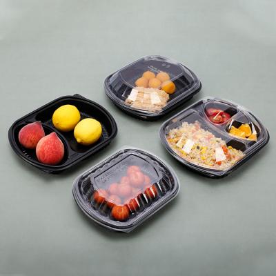 China Custom Small Kitchen Microwavable Clear Airtight Lunch Storage Plastic Food Container Box for sale