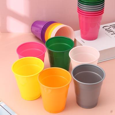 China Wholesale Custom Disposable Disposable Beverage Cups Packaging PS Materials Food Container Transparent Cover 12oz Rainbow Plastic Cup for sale