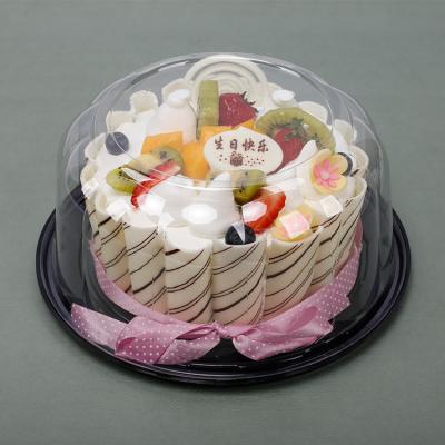 China Low Price Disposable PET Material Round Plastic Disposable Cake Container Carriers Cake Containers In Stock for sale