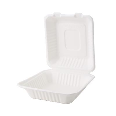 China Eco Friendly Disposable Biodegradable Food Container To Go Boxes Eco Friendly Paper Containers Pulp Tray Take Out Restaurant Sugarcane Box for sale