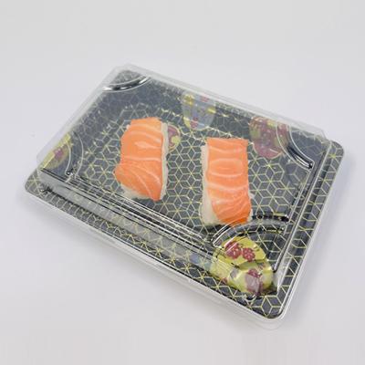 China For Custom Japanese Togo To Go Boxes Plastic Food Packaging Display Container Disposable Sushi Box Tray for sale