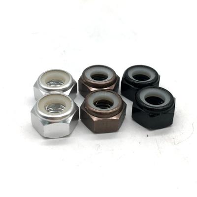 China Hex Color Insert Hex High Quality Aluminum Anodized Nylon Lock Nut for sale