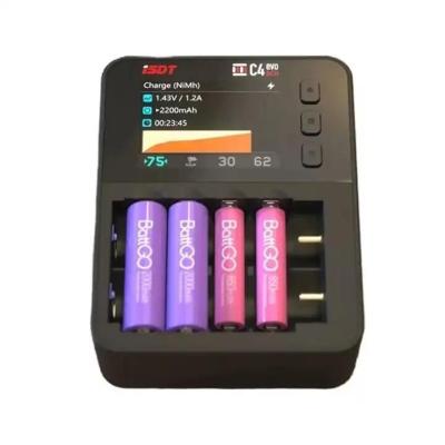 China Charger ISDT C4 EVO Smart Battery High Power Charger with Type-C QC3.0 Output AA AAA Li-ion Battery IPS Display Screen Fire Prevention for sale