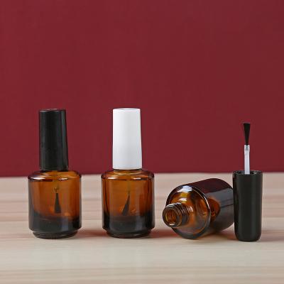 China Cheap Wholesale Cosmetic Price 7ml 15ml Amber Clear Empty Gel Nail Polish Bottle With Brush for sale