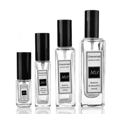 China 15ml 30ml 60ml Square Design New Cosmetic Clear Frosted Perfumes Bottle Flat Glass Dropper Bottle for sale