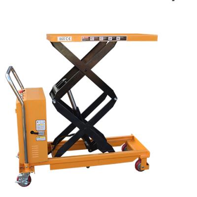 China High Quality Hotels 0.5 Tons Lifting Platform Truck Electric Hydraulic Scissor Lift Manual Pallet Truck for sale