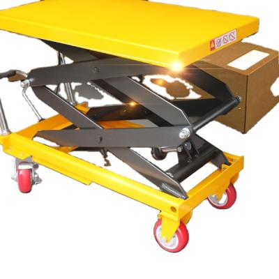 China Casters Reinforced Steel High Lift Hydraulic Scissor Lift Hand Pallet Truck Customize With Three Scissors for sale