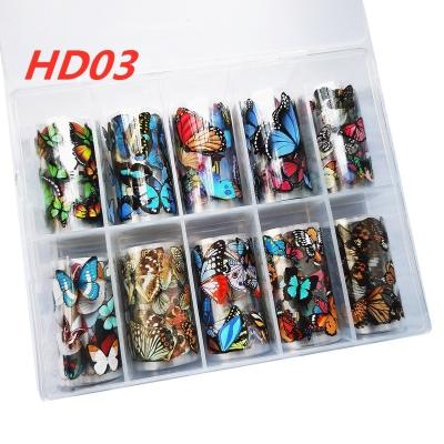 China 2021 Hot Selling Newest Nail Art Decoration Factory Butterfly Foil 10 Popular Nail Art Foil Nail Art Foil Nail Art Sticker Colors 4*100cm Fashion for sale