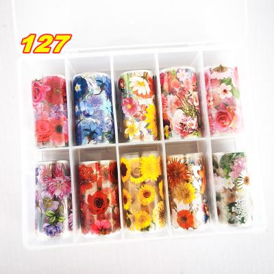 China Easy Apply 2021 Factory Wholesale 4*100cm Chrysanthemum Flower Foil Foil For Nail Art Transfer Nail Sticker Decoration Latest for sale