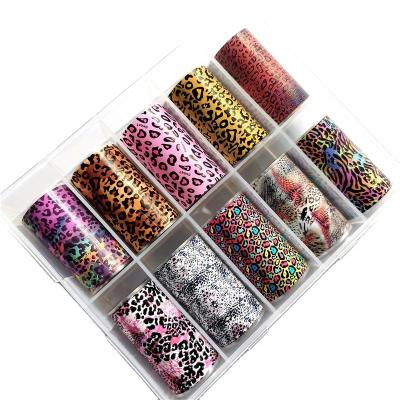 China Newest Nail Art Decoration Type New New Leopard Nail Foil For Nail Art Sticker For Nail Art Decoration NO.39 4*100CM for sale