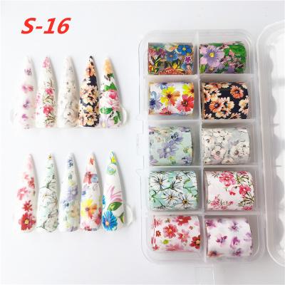 China 2021 Hot Sale 2.5*100cm Flower Nail Foil from Newest Nail Art Factory Factory For Nail Art Sticker Decoration for sale