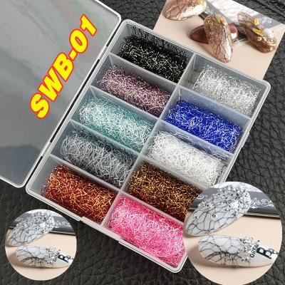 China Newest Nail Art Decoration New Arrival Silver Colored Gold 4*50cm Foil Net For Nail Art Sticker Nail Art Decoration for sale