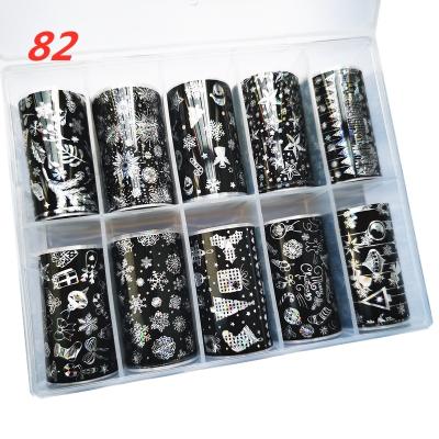 China Newest Design New Arrival Nail Art Decoration NO.82 Factory 10 Colors 4*100cm Latest Fashion and Popular Nail Art Sticker Christmas Nail Foil Nail Art Decoration NO.82 nail art for sale