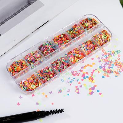 China Fashionable 12 Colors Mixed Nail Glitter Gold Foil Aluminum Nail Art Sticker Glitter for sale