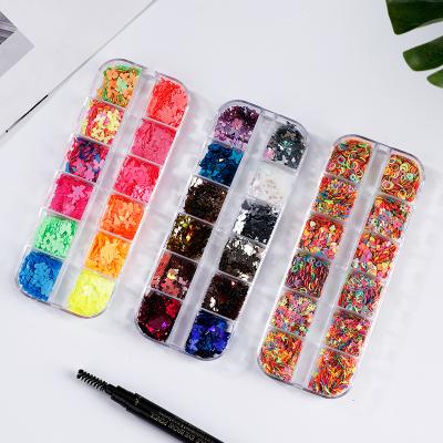 China New Design Fashionable Snow Sequin Nail Art Flake For Christmas Decoration for sale