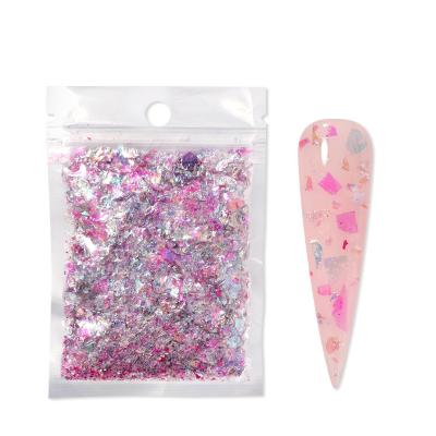 China Irregular Aluminum Foil Finger Foil Nail Art Sticker 3D Manicure DIY Glitter Manicure Nail Decoration Laser Decal Decor for sale