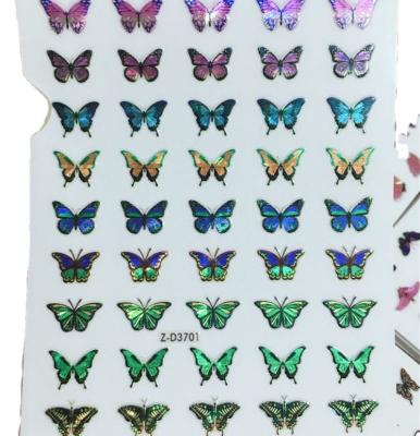 China 3d nail art DIY decoration NO.3701 latest design factory butterfly sticker nail art sticker for nail art decoration nail sticker for sale