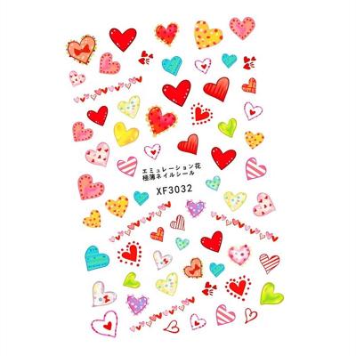 China 3d nail art DIY decoration NO.3056 latest design factory valentines sticker nail art sticker for nail art decoration nail sticker for sale