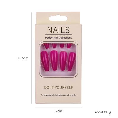 China 24pcs Design False Nails Art Nail Tips Press On False With Set Designs Full Cover Artificial Short Packaging Kiss Show Clear Tips for sale