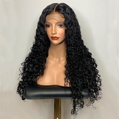 China Baby Hair 13*4 Water Wave Lace Front Wigs With Baby Hair, Brazilian Long Hair Wig Water Wave Wigs For Black Women for sale