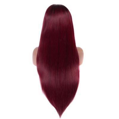 China Baby Hair 1B/99J Wine Red 13*6 Colored Hair Wig For Black Women With 150% Baby Hair Density Cuticle Aligned Pre Plucked Hair for sale