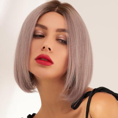 China Baby Hair Tophelle 2020 Hot Sale 1B Ombre Color Lace Front Lace Front Wigs Hot Gray Straight Short Lead Transparent Lace Hair Wigs for sale