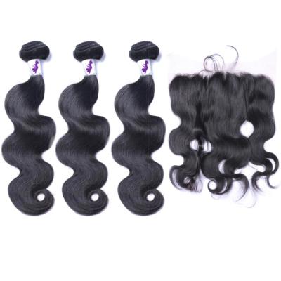 China BODY WAVE Cuticle Aligned Brazilian Virgin Hair Hair Bundles With Headbands for sale