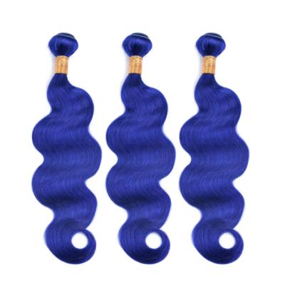 China Blue Body Wave Virgin Hair Hair Bundles With Blue Hair Closure for sale