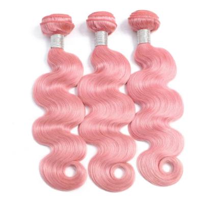 China Body Wave Pink Bundles With Closure Body Wave Colored Brazilian Hair Weave Bundles for sale