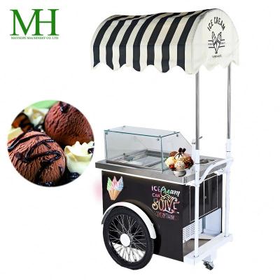 China Shopping mall ice cream push cart commercial outdoor electric mobile fast food supply truck for sale