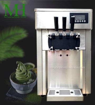 China Snack Factory MK-36DB Miken Factory Price Ice Cream Machine With CE Certificate/Commercial Mix Flover Food Machine 36-38L/H Floor Stand 2+1 for sale