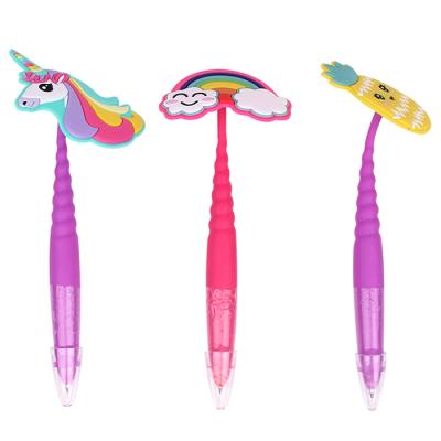 China Pen Gift Licheng BP3613 Pen Gift, Novelty Unicorn Soft Rubber Flexible Decorated Pen for School for sale