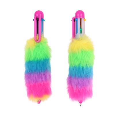 China Multicolor Fur Ball Pen Licheng BP3641, Multi-Function 6 in 1 Fur Feature Crafted Ball Pen for sale