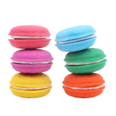 China Macaron Eraser LICHENG EB203 Eraser Rubber, 3D Food Shaped Macaron Eraser For Kids for sale