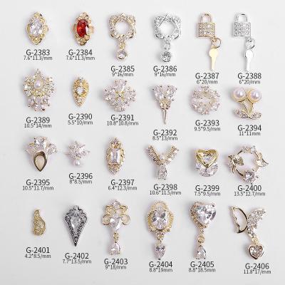 China 2022 Fashionable Shining Art Zircon Nail Charm Rhinestones Jewelry 3D Glitter Nail for sale