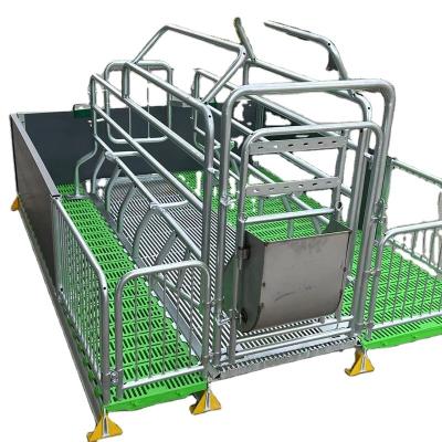 China Low mortality design Wholesale by manufacturer sow farrowing crate cages pig cage fence with sow automatic feeder for sale