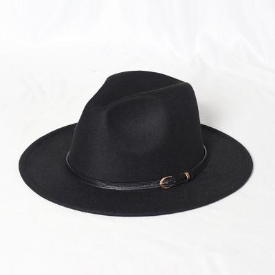 China Wholesale British Style Double Head Belt Jazz Style Outdoor Hat Eco-friendly Cowhide Felt for sale