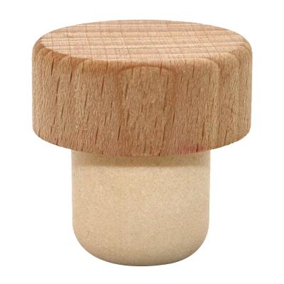 China Traditional Custom T Shape Custom Bar Cork Color Aluminum Wood Top Cap Wine Spirits Synthetic Top Bar for sale