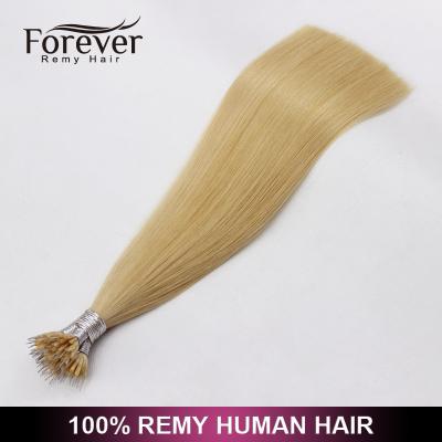 China 100% Silky Straight Double Wave Straight Pulled Ring Tip Nano Remy Hair Extensions for sale