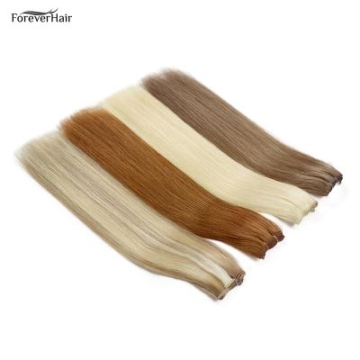 China Silky Straight Virgin 141618 Martin Flat Wave 100% Brazilian Remy Hand Tied Extension Weft Extensions Single Raw Skin Human Drawn Weft Hair Double for sale