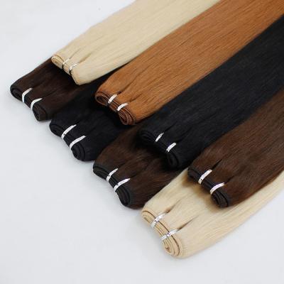 China 2021 Wholsale Silky Straight Cuticle Aligned Hair Weft 100% Virgin Remy Human Hair Bundles Double Drawn Hair Weft Raw Extensions for sale