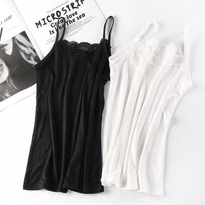 China Simple QUICK DRY Condole Wireless Bra Vest Belt Sleepwear Lace Fitness Tank Tops Seamless Sleeveless Camisole For Women for sale