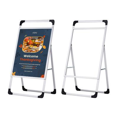 China Exhibition Hot sale Iron A-Frame Double Side Pavement Sign Flip Poster Stand Shopping Mall for sale