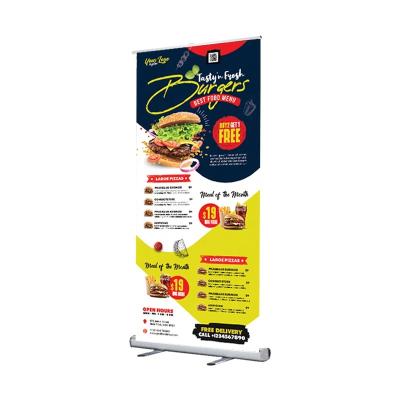 China Advertising Display Banners Hot Sale Broadbase Stand Tarp Banner Stand Up Printing Roll Up Retractable Banner For Trade Show Banner for sale