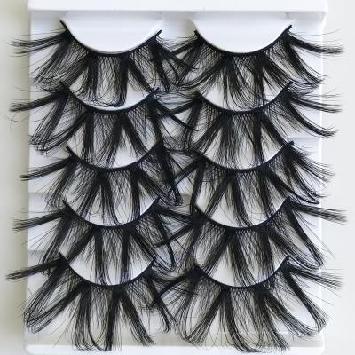 China New Hot 5 Pairs Feather 7 Pairs 25mm Natural Fluffy 3D Mink False Eyelashes Makeup Private Mink Eyelashes for sale