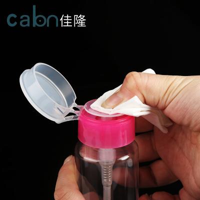 China Non Spill OEM Plastic Nail Remover Pump Red Color Nail Polish Dispenser Solvent Pump for sale